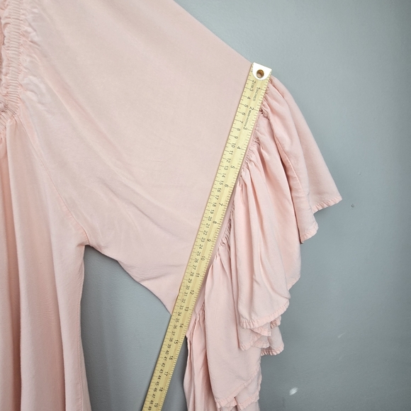 BLACK/BEAD Flowy Boho Cold Shoulder Blouse Blush Pink‎ Womens Plus Size 2X? - Picture 9 of 11